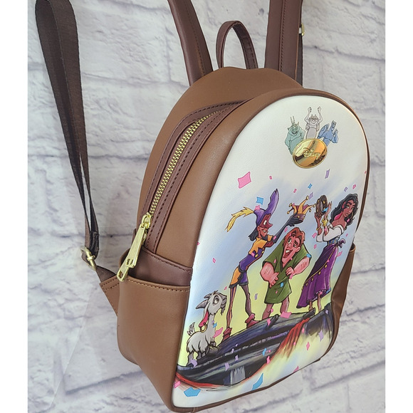 Disney Hunchback of Notre Dame Mini Backpack Bag Brown Faux Leather main image 8